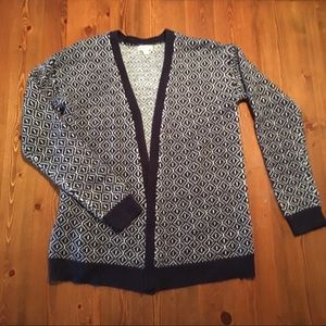 Open front patterned cardigan